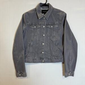 Banana Republic Women's‎ Denim Jacket Gray Button Front Classic Fit Size Small
